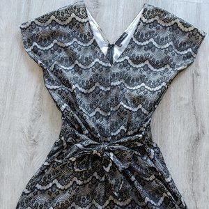 The Kooples black and white lace mini dress